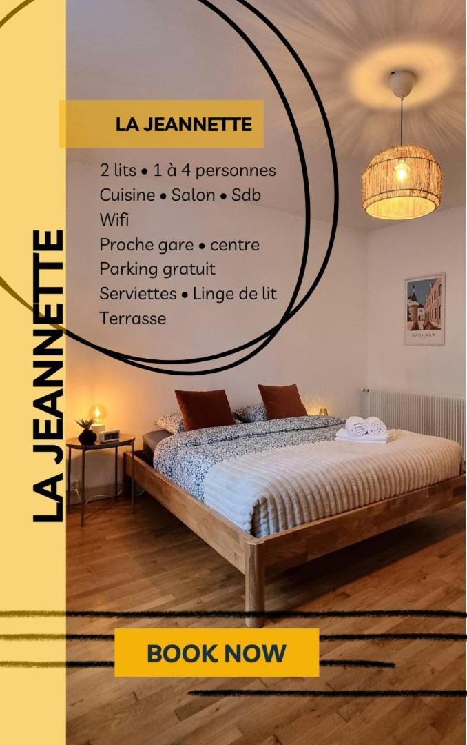 La Jeannette - Proche Gare-Centre, 2 Lits, Terrasse Villa ชาโตรูซ์ ภายนอก รูปภาพ